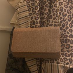 Cute Small Gold Shimmer Purse With Strong Thin Gold Strap 