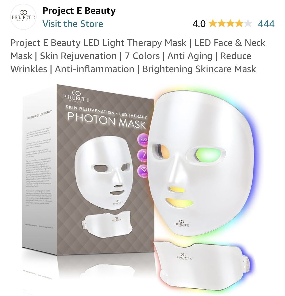 LED Light Therapy Mask - Project E Beauty