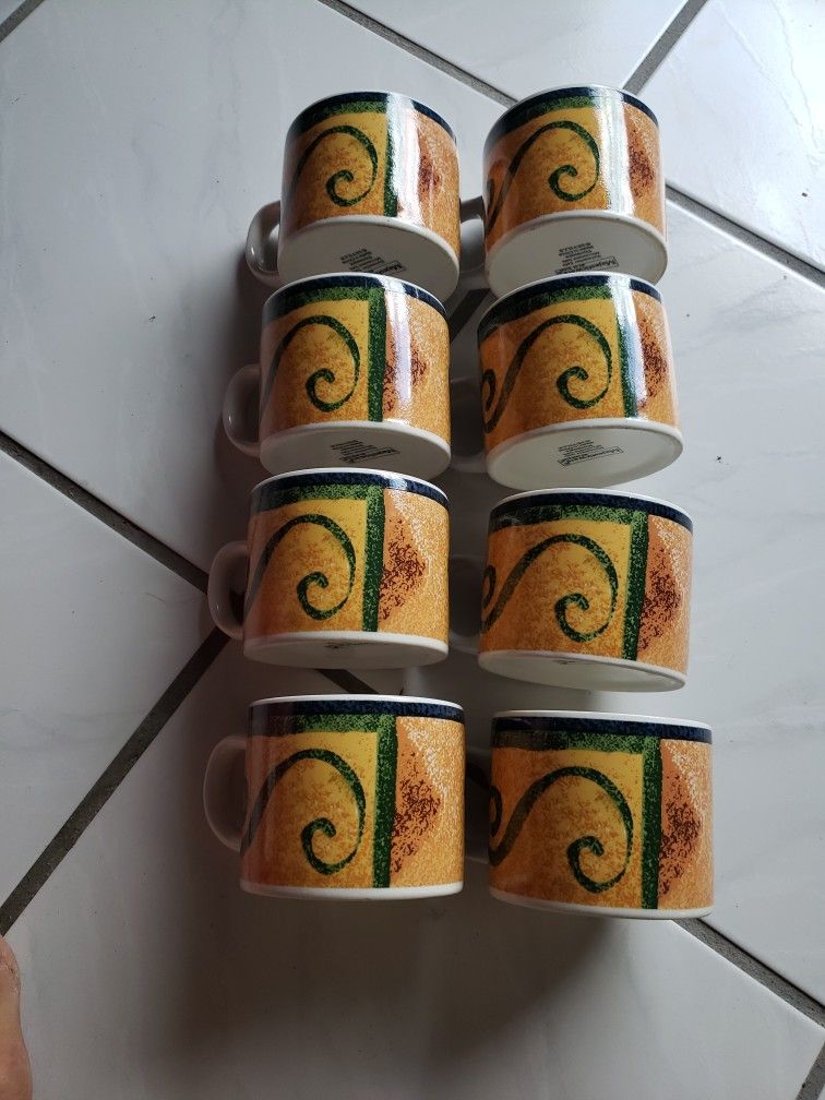 Unique set of Majesticware coffee mugs(8).