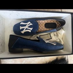 Limited Edition Gucci X New York Yankee Loafers Sz 9.5