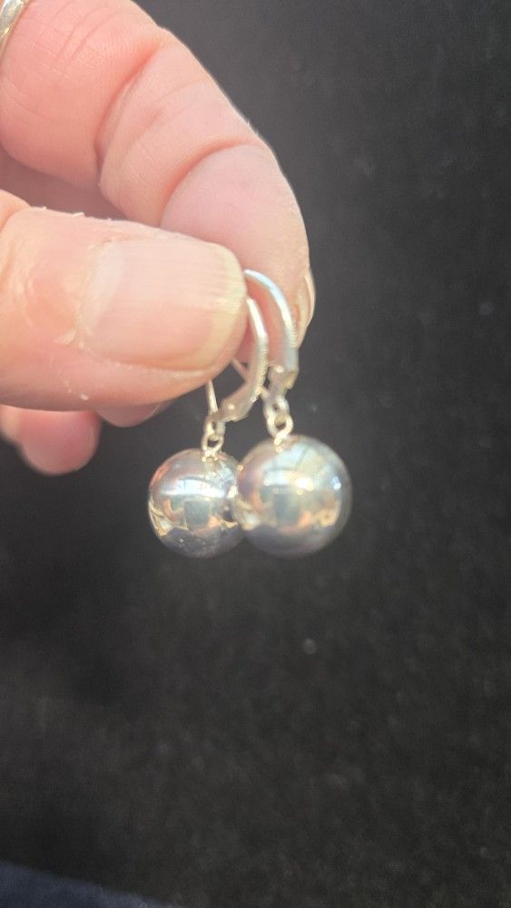 Silver Ball Earrings