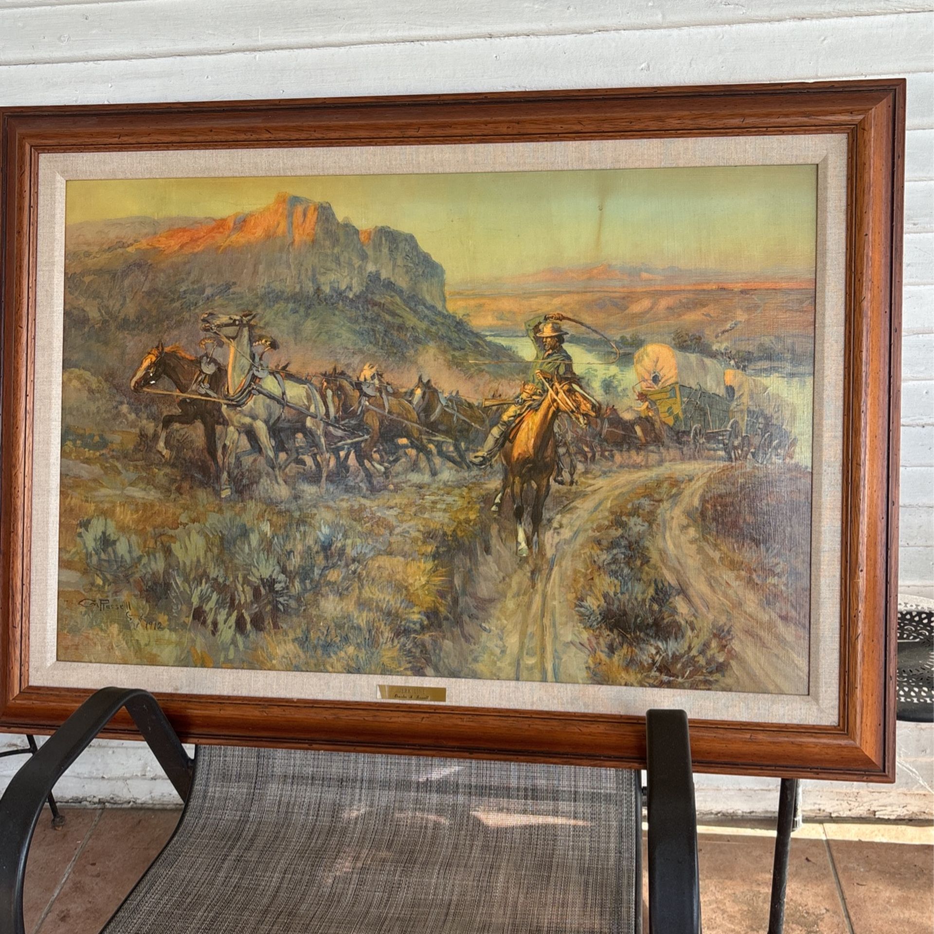 JERK LINE PAINTING BY C Russell 1913