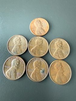 7 of the 1975 D Lincoln pennies
