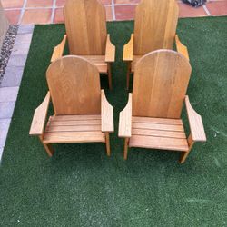 Set of 4 Handmade Wooden Toddler Chairs – Solid Wood