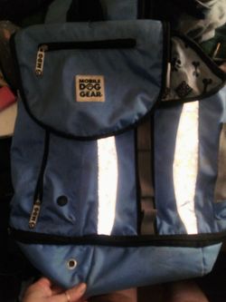 Mobile Dog Gear blue backpack w/ reflectors 