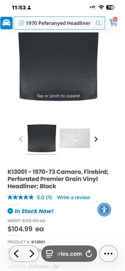 70-73 Camaro headliner