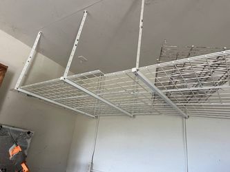 HyLoft White Adjustable Metal Overhead Garage Storage Rack (45 in W x 45 in D)