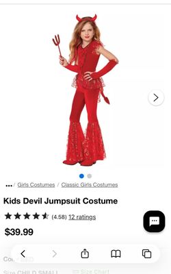 Kids Devil Jumpsuit Halloween Costume