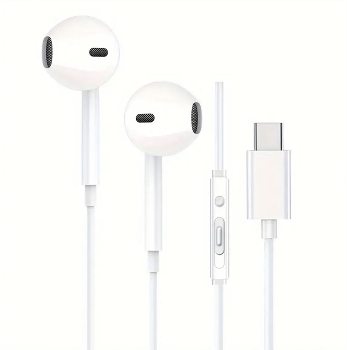 Type-C Wired Headphones Earphones for IPhone 15 16 Samsung with Built in microphone - for all Type-C Plug Devices Mobile Phones