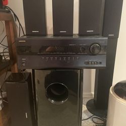 Onkyo Receiver with Surround sound Speakers