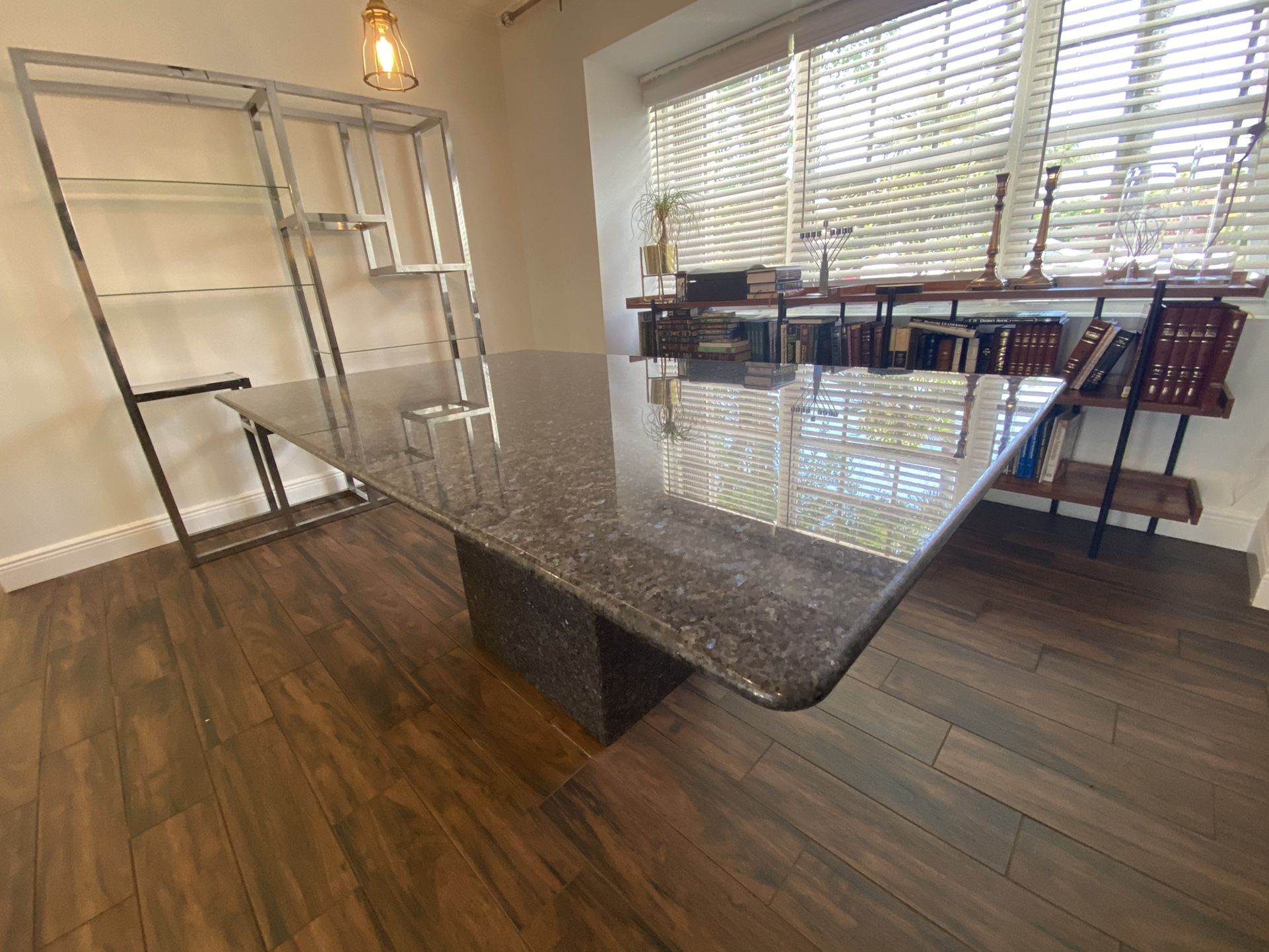 Dinning Table Made From Blue Pearl Granite Slab Delivery available