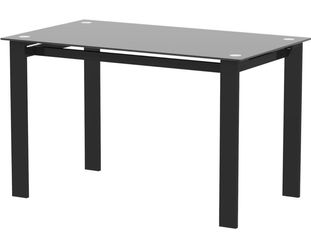 Newly Assembled Rectangular Tempered Glass Dining Table for 4 Kitchen Table Metal Legs