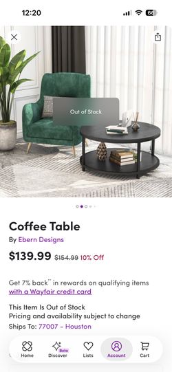 Round Black Coffee Table