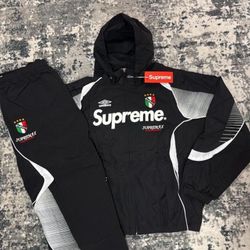 Supreme x Umbro Grey Puffer Tracksuit Set Size Medium