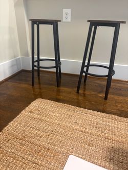 bar stools set of 2 Counter height wood metal round 25 inch tall