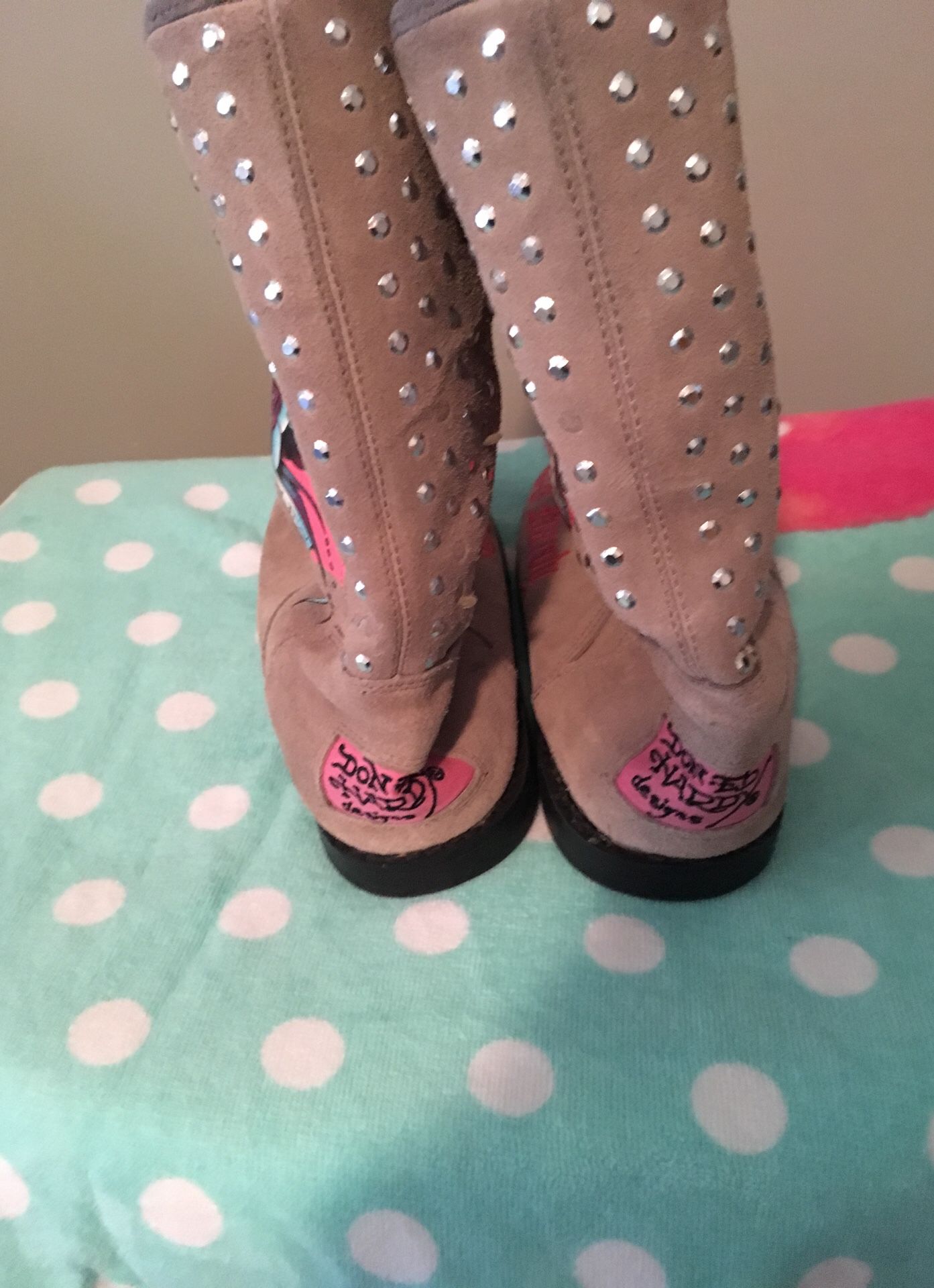 ED HARDY BOOTS SIZE 5 (OBO)
