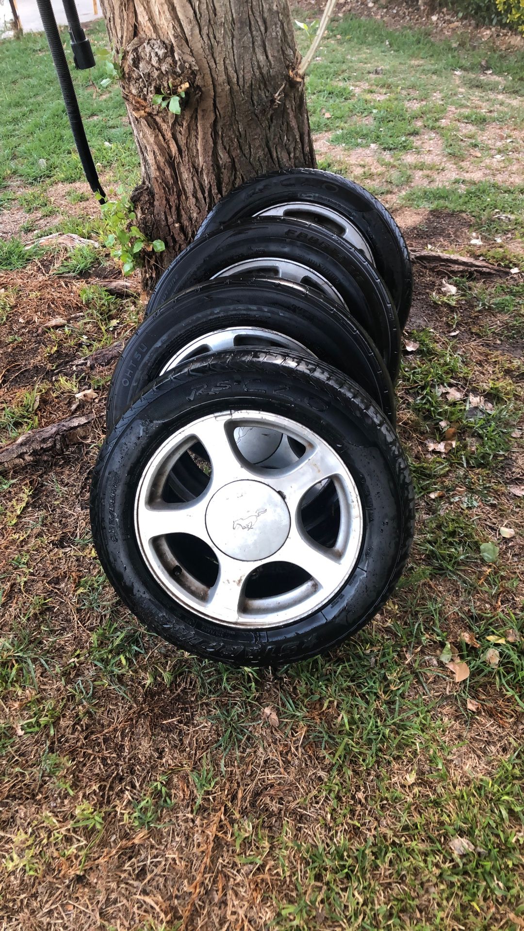4 Aluminum Mustang Rims and Tires 
