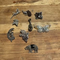 Sterling Silver Marcasite Brooches 