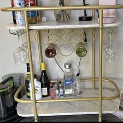 Bar Cart with Glass Holder, Wine Rack (Like  New Condition)