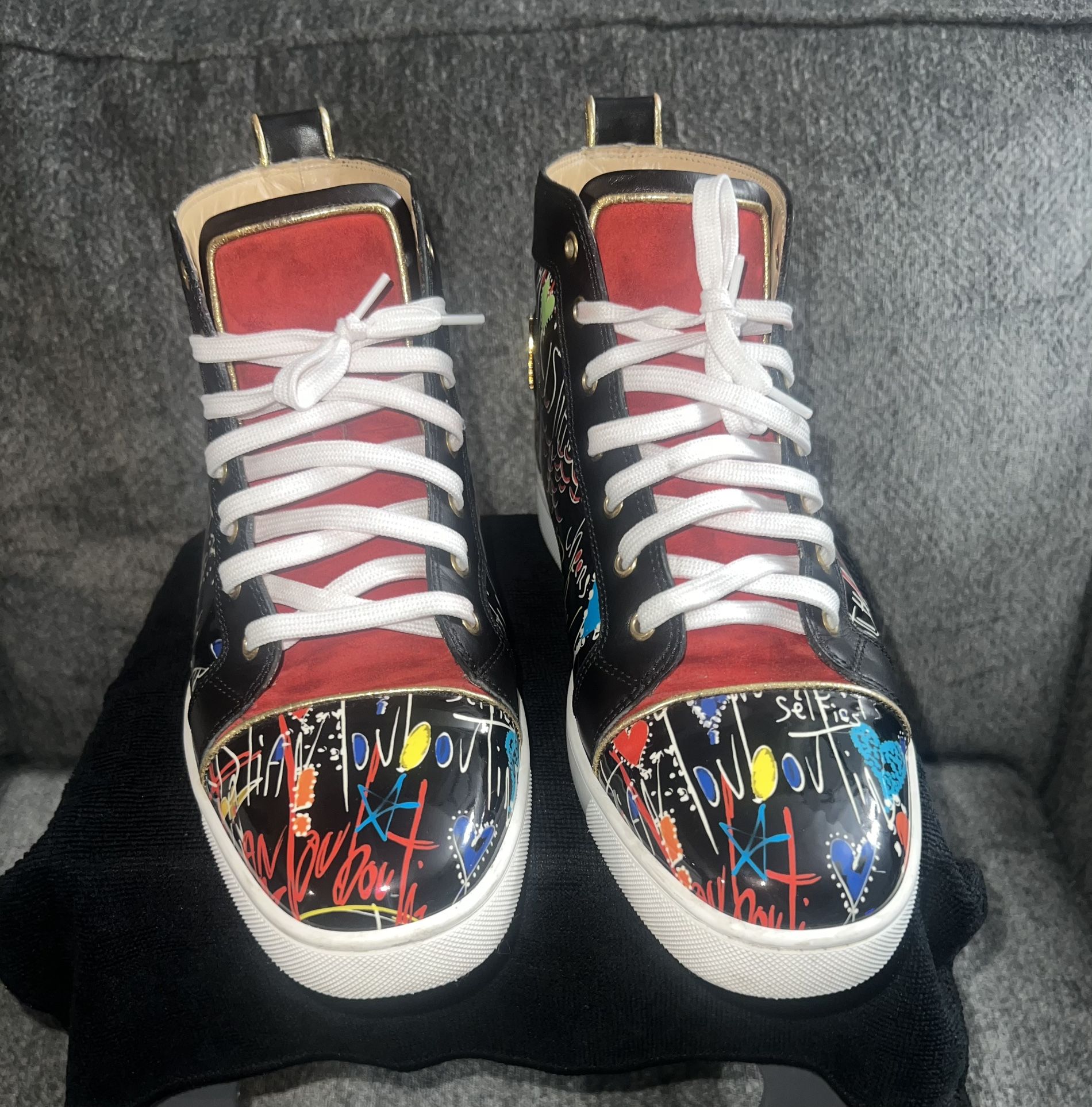 Christian Louboutin Louis Flat Loubitag Print Sneakers in White for Men