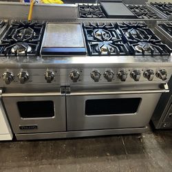 Viking 48”Wide Gas Range Stove In Stainless Steel With Griddle 
