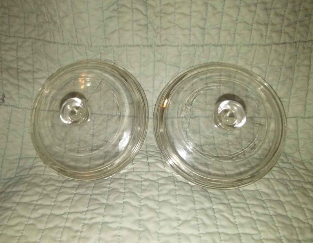 2 Vintage Pyrex Glass Replacement Lids P-81-C