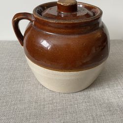 Vintage Ceramic Stoneware Bean Pot