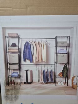 Brightroom Freestanding Expandable Metal Closet Kit Organizer