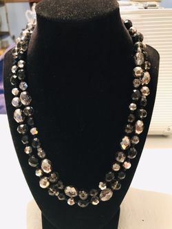 42” inch Black and Smokey colored beaded necklace
