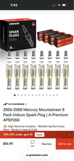 Set of 8 MotorCraft Spark Plugs & Set of 8 MotorCraft Fuel Injector Plugs