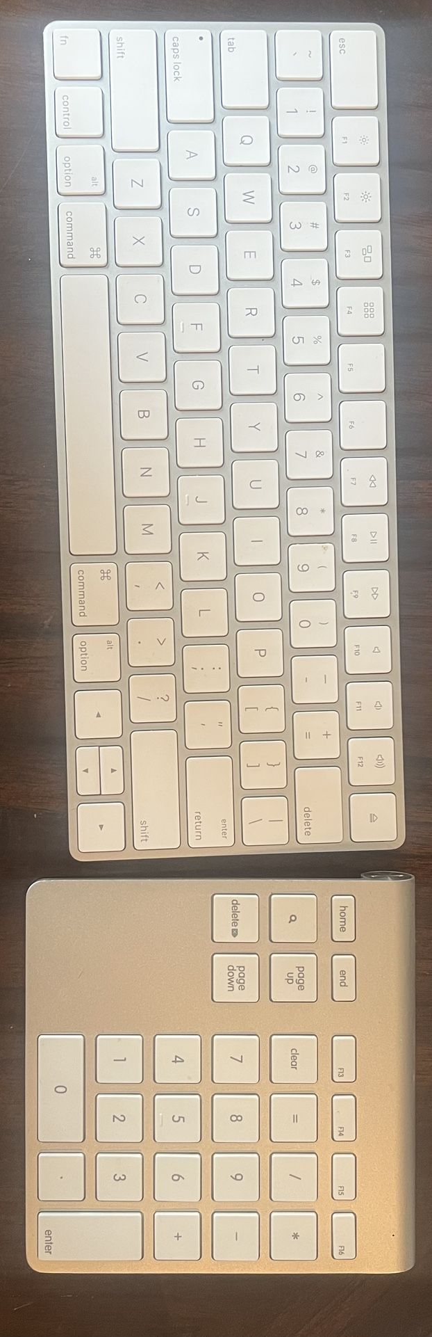 Apple Keyboard. Model #A1644 & Belkin Number Pad