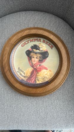 Vintage Olympia Girl Collector Plate With Frame