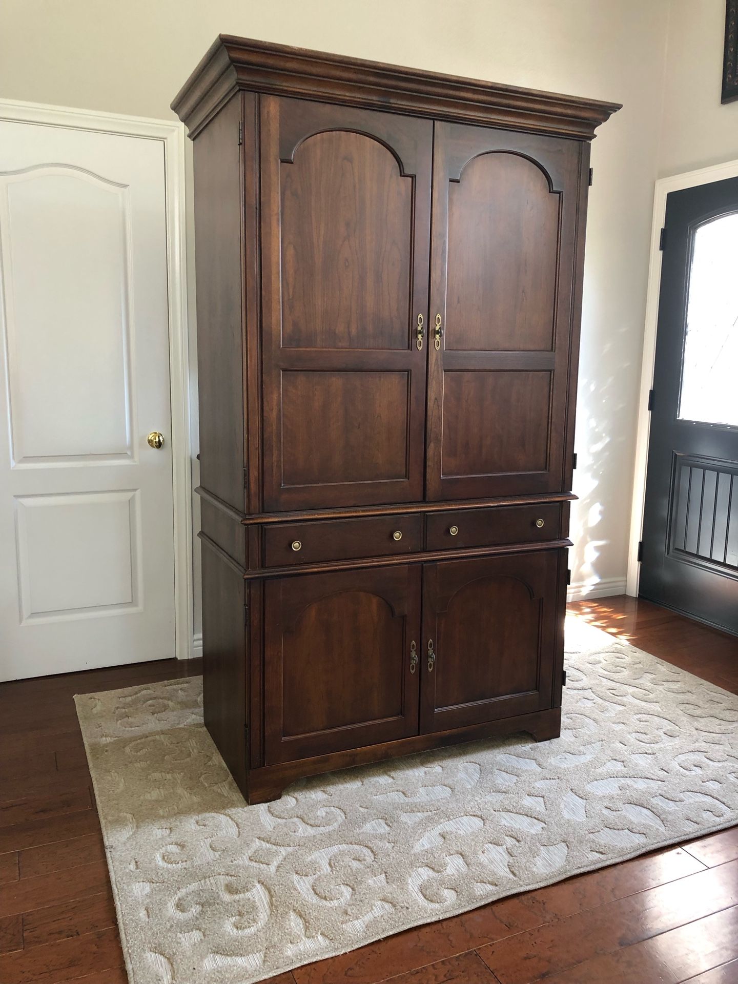 Solid Wood Computer Armoire, Cabinet, Desk