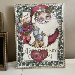 Large Vintage Santa Christmas Box 1989 Storage Decor
