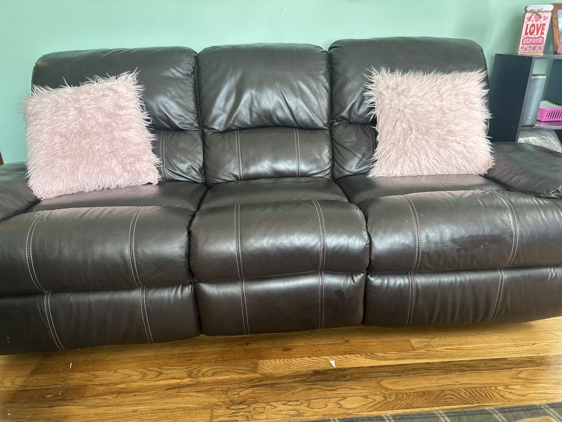 Leather Recliner Couch 