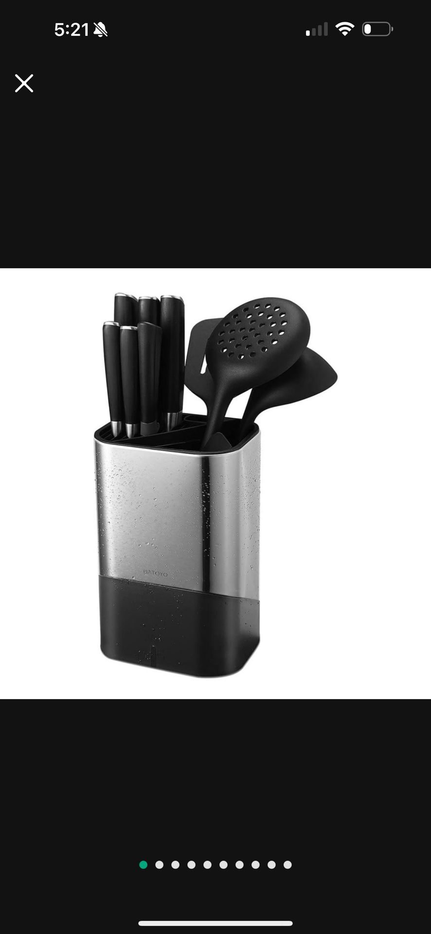 niversal Knife Block without Knives and Utensil Holder for Countertop, Matoyo 2-in-1 Stainless Steel Kitchen Knife Holder for Kitchen Counter, Fingerp