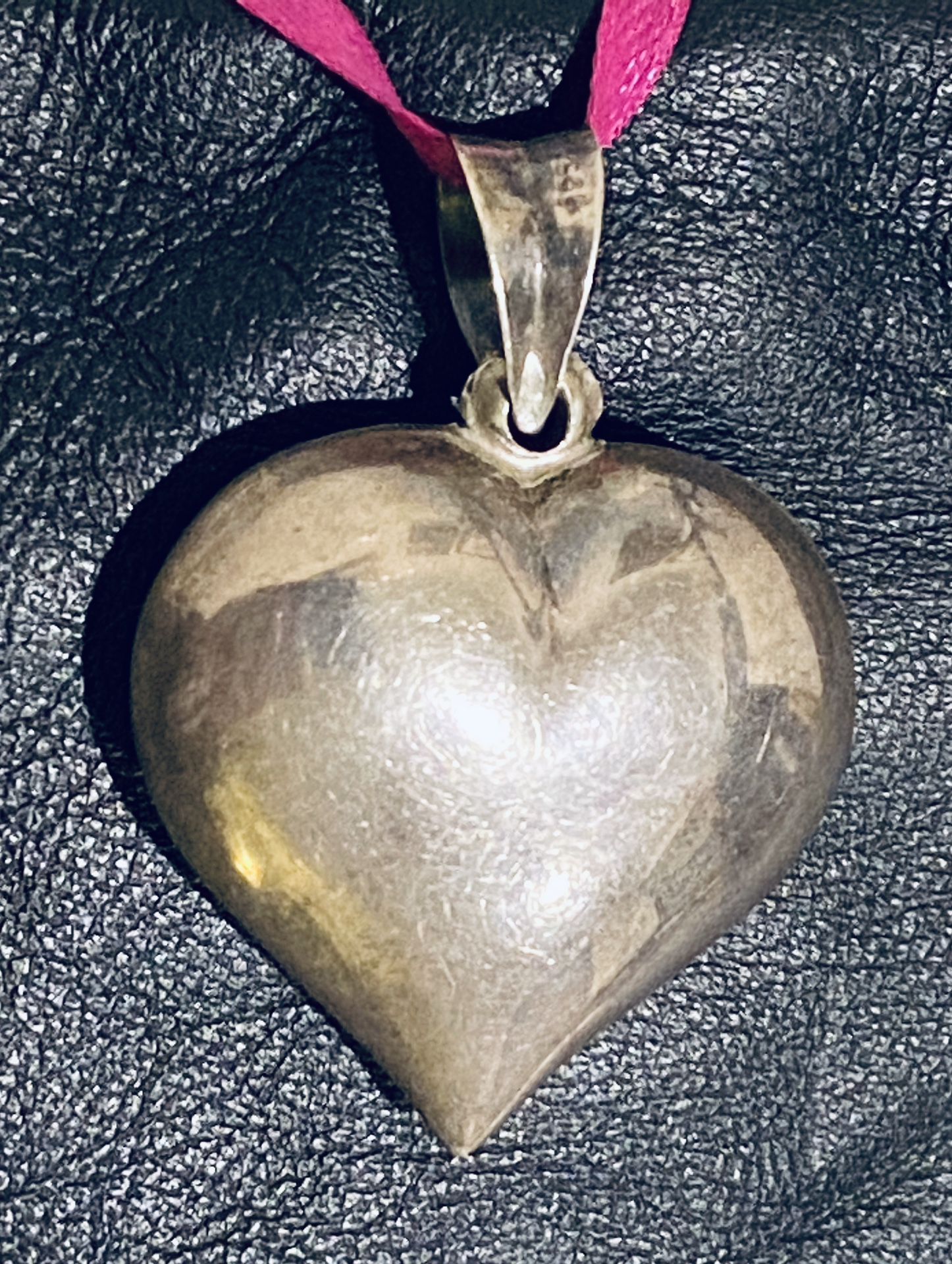 Sterling Puffy Heart Pendant