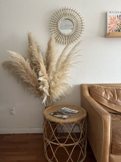 Rattan Bamboo Sunburn Mirror 