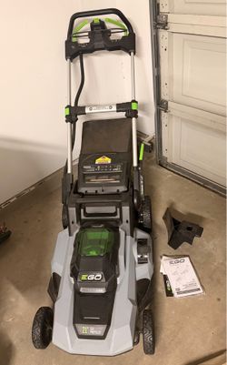 Ego 600 self propelled electric mower with battery and accessories