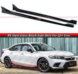 22-26 Honda Civic RS Style Gloss Black Side Skirt Extensions