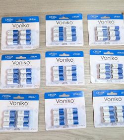 Voniko CR123A 3V Lithium Batteries (6-Pack, Lot of 9) new