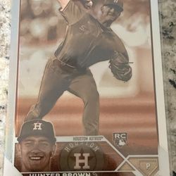 Hunter Brown Sepia Refractor Rookie Card 2023 Topps Card #197