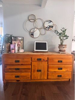 Rustic Solid Pine Wood Dresser / Console / Sideboard – Farmhouse Storage Cabinet