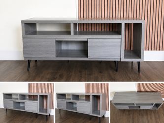 Modern Gray Extendable Media Console | Excellent Condition