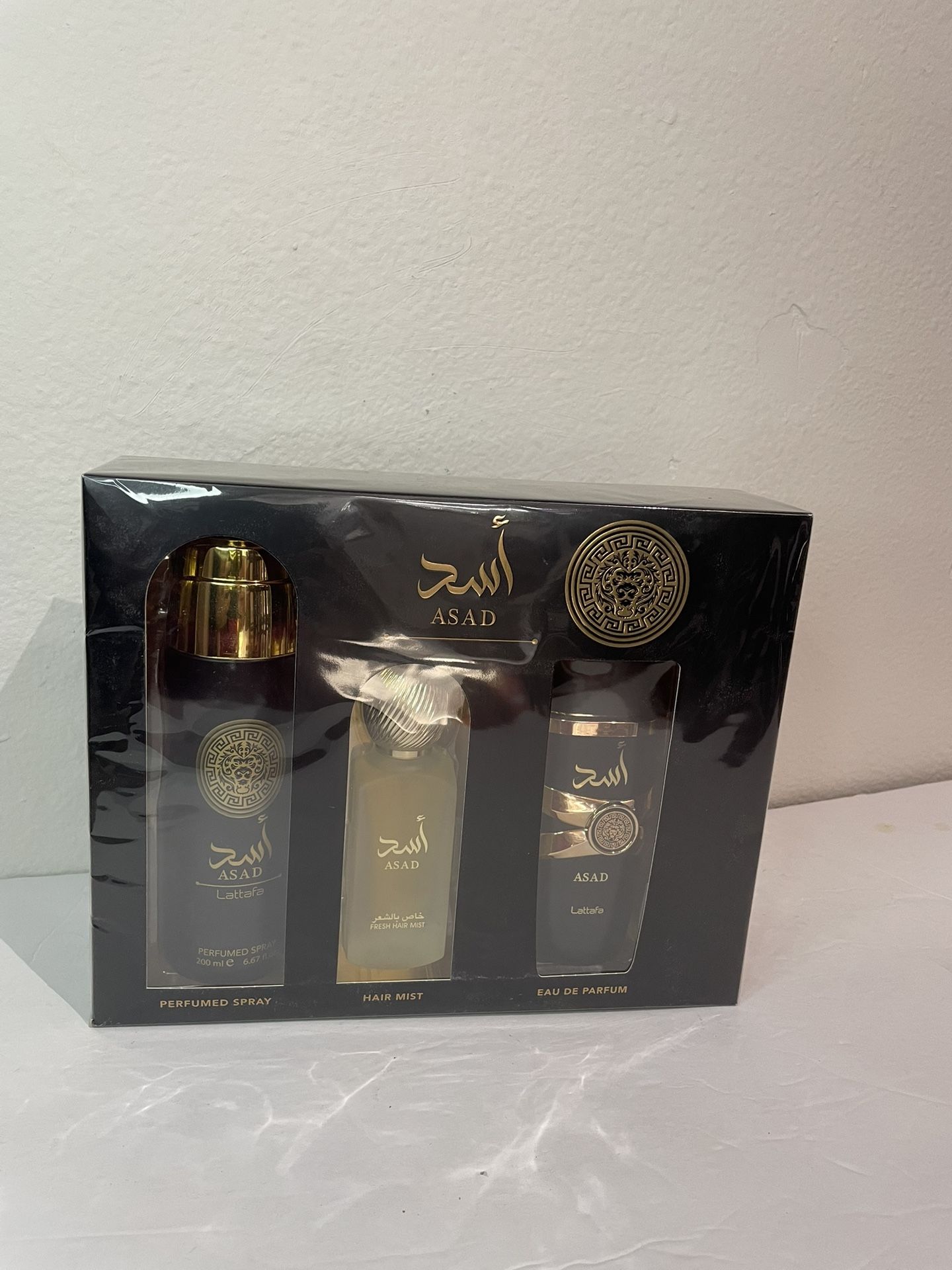 Asad 3 piece set Arabic parfume, hair mist and body spray.