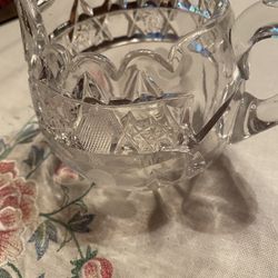 Beautiful Vintage Cristal Creamer And Sugar Bowl 