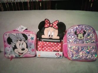 Minnie Mouse Lunch Bag Backpack And Harness Backpack