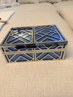 Z gallerie decorative blue mirrored box