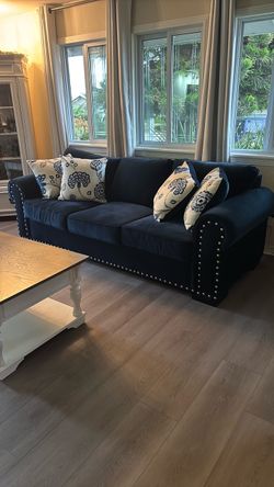 Sofa and Love Seat with Nailhead Trim