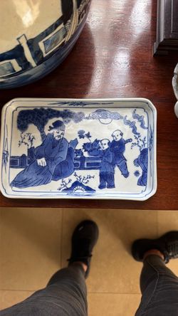 Chinese Blue and White Porcelain Rectangular Dish